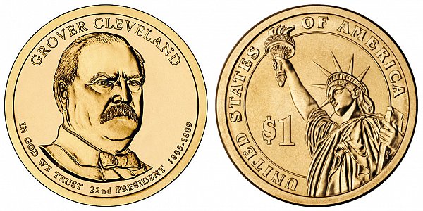 2012 P Grover Cleveland 1st Term Presidential Dollar Coin