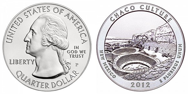 2012 Chaco Culture 5 Ounce Burnished Uncirculated Coin - 5 oz Silver 