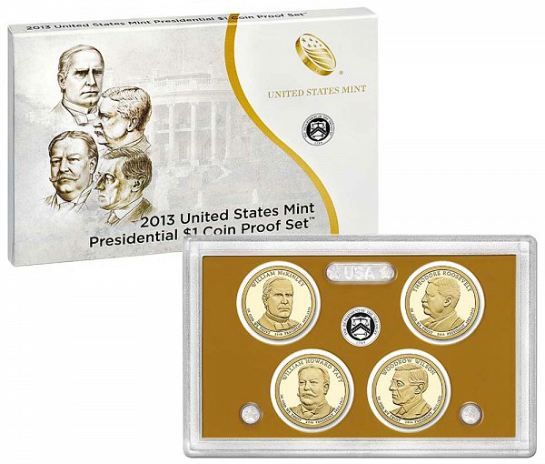 2013 Presidential $1 Dollar Coin Proof Set - 2013-S 4 Piece Set