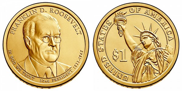 2014 P Franklin D. Roosevelt Presidential Dollar Coin 