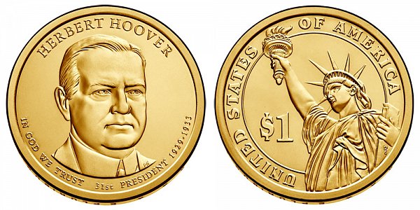 2014 P Herbert Hoover Presidential Dollar Coin 