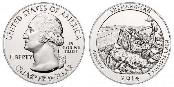 2014 Shenandoah 5 Ounce Bullion Coin - 5 oz Silver 