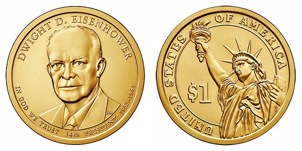 2015 D Dwight D. Eisenhower Presidential Dollar Coin 