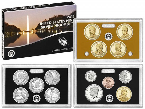 2015-S United States Silver Proof Set - 14 Piece Set - All Coins 