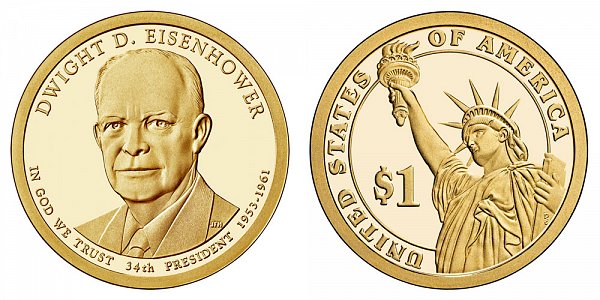 2015 S Dwight D. Eisenhower Presidential Dollar Coin - Proof