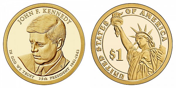 2015 S John F. Kennedy Presidential Dollar Coin - Proof