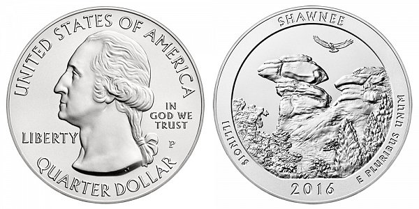 2016 Shawnee 5 Ounce Burnished Uncirculated Coin - 5 oz Silver 