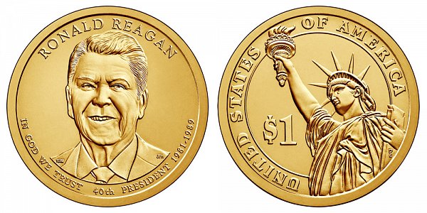 2016 D Ronald Reagan Presidential Dollar