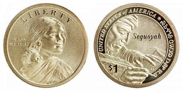 2017 S Enhanced Uncirculated Sacagawea Native American Dollar - Sequoyah