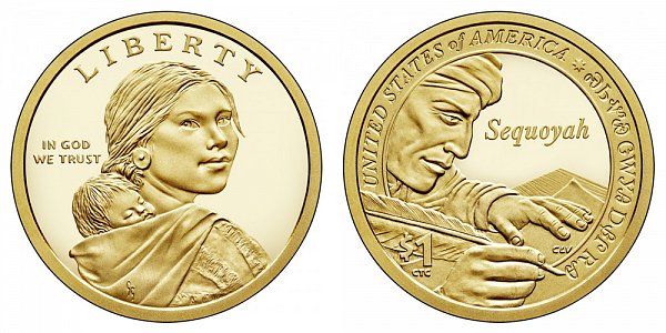 2017 S Proof Sacagawea Native American Dollar - Sequoyah