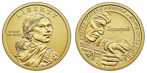 2017 D Sacagawea Native American Dollar - Sequoyah