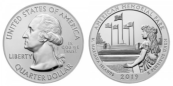 2019 American Memorial Park 5 Ounce Bullion Coin - 5 oz Silver 