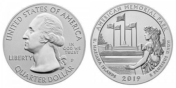 2019 P American Memorial Park 5 Ounce Burnished Uncirculated Coin - 5 oz Silver 