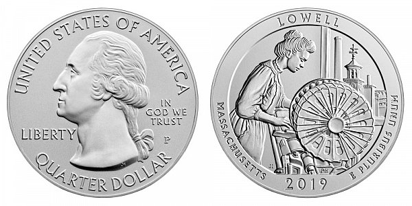 2019 P Lowell 5 Ounce Burnished Uncirculated Coin - 5 oz Silver 