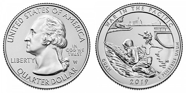 2019 W War In The Pacific National Historical Park Quarter - Guam