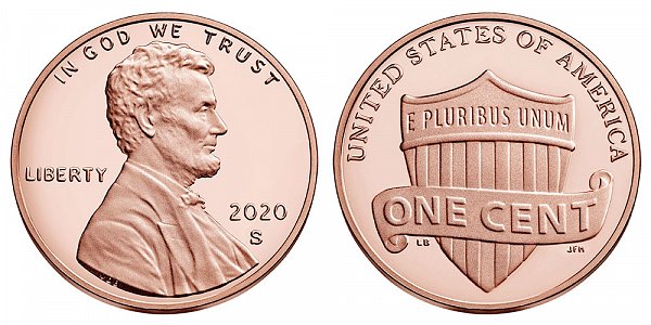 2020 S Proof Lincoln Shield Cent Penny 