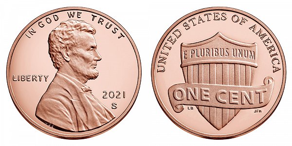 2021 S Proof Lincoln Shield Cent Penny