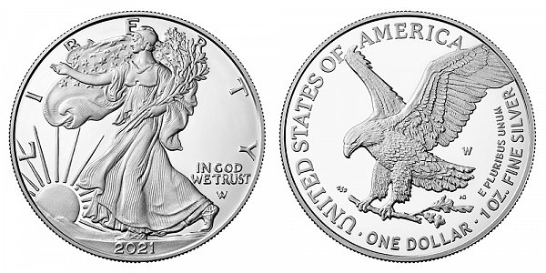 2021 W Proof American Silver Eagle - Type 2