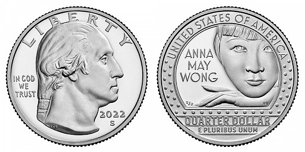 2022 S Silver Proof Anna May Wong American Women Quarter