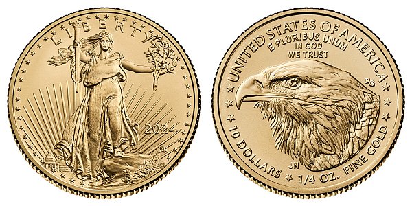 2024 Quarter Ounce American Gold Eagle Bullion - 1/4 oz Gold $10 