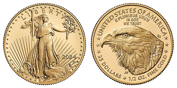 2024 W Proof Half Ounce American Gold Eagle - 1/2 oz Gold $25 