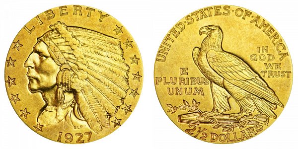 1927 Indian Head $2.50 Gold Quarter Eagle - 2 1/2 Dollars