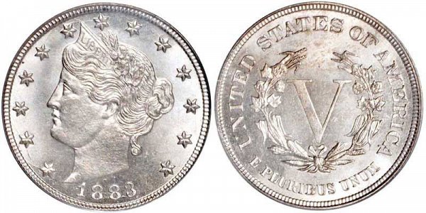 1883 No Cents Liberty Head V Nickel