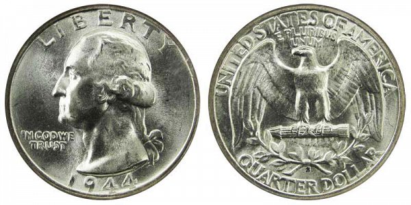 1944 S Washington Silver Quarter