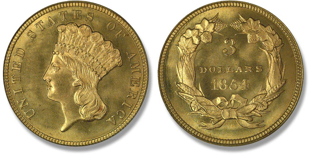1864 Indian Princess Head Gold $3 Three Dollar Piece - Early Gold Coins  Coin Value Prices, Photos & Info