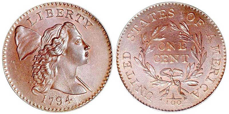 1794 Liberty Cap Large Cent Head of 1794 Early Copper Penny Coin